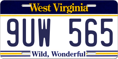 WV license plate 9UW565