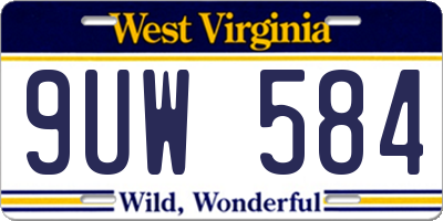 WV license plate 9UW584