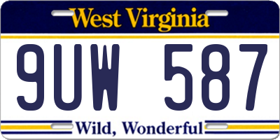 WV license plate 9UW587