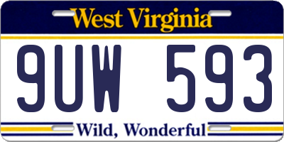 WV license plate 9UW593
