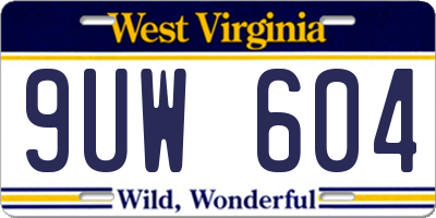 WV license plate 9UW604