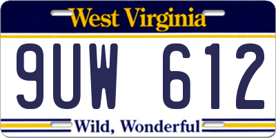 WV license plate 9UW612