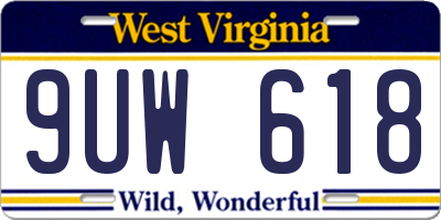 WV license plate 9UW618