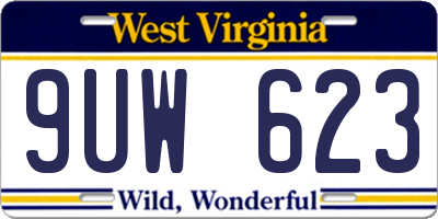 WV license plate 9UW623