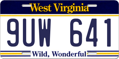 WV license plate 9UW641