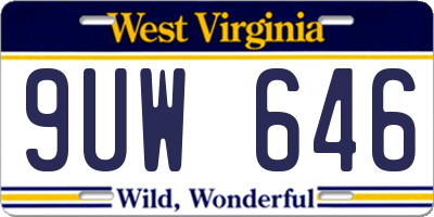 WV license plate 9UW646