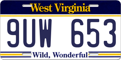 WV license plate 9UW653