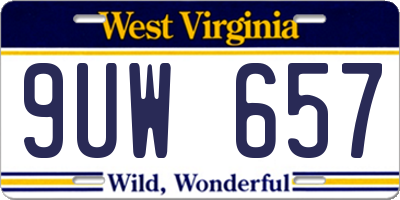 WV license plate 9UW657