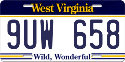 WV license plate 9UW658