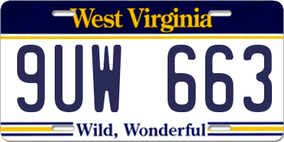 WV license plate 9UW663