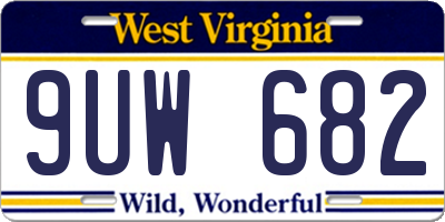 WV license plate 9UW682