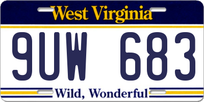 WV license plate 9UW683
