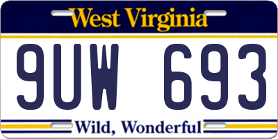 WV license plate 9UW693