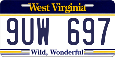 WV license plate 9UW697