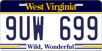 WV license plate 9UW699