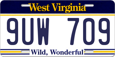 WV license plate 9UW709