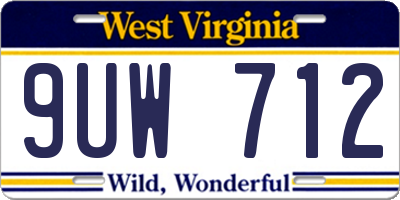 WV license plate 9UW712