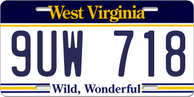 WV license plate 9UW718