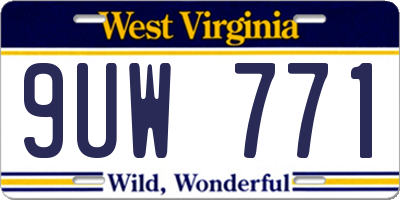WV license plate 9UW771