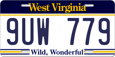 WV license plate 9UW779