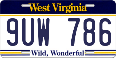 WV license plate 9UW786