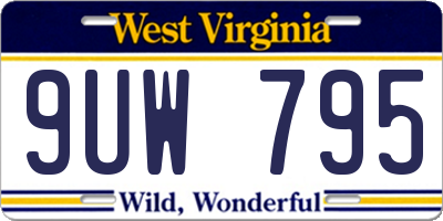 WV license plate 9UW795