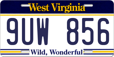 WV license plate 9UW856