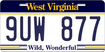 WV license plate 9UW877