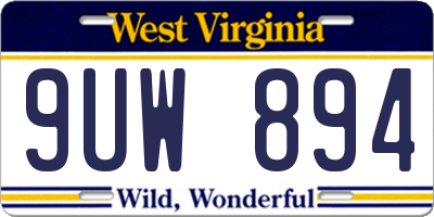 WV license plate 9UW894