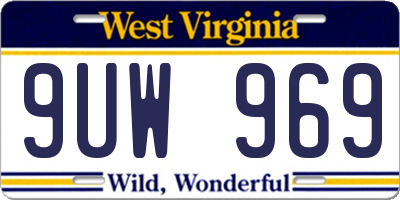 WV license plate 9UW969