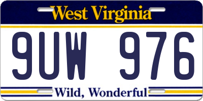 WV license plate 9UW976