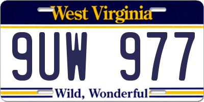 WV license plate 9UW977