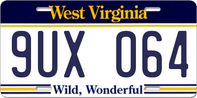WV license plate 9UX064