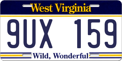 WV license plate 9UX159
