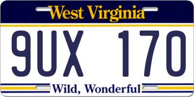WV license plate 9UX170