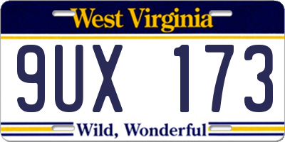 WV license plate 9UX173