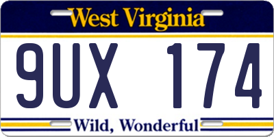 WV license plate 9UX174