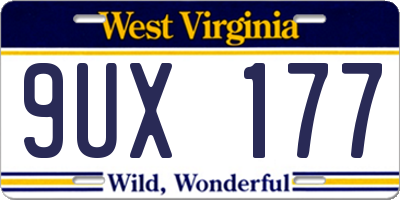 WV license plate 9UX177