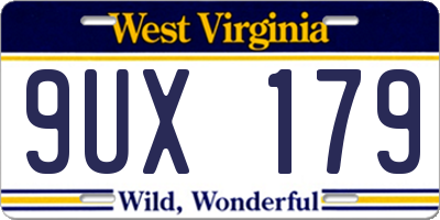WV license plate 9UX179