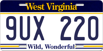 WV license plate 9UX220