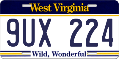 WV license plate 9UX224