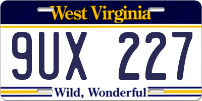 WV license plate 9UX227