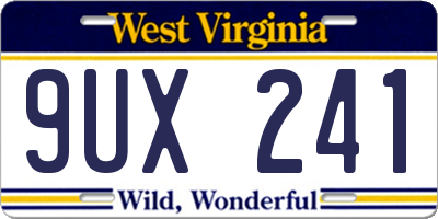 WV license plate 9UX241