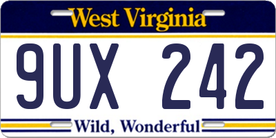 WV license plate 9UX242
