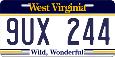 WV license plate 9UX244