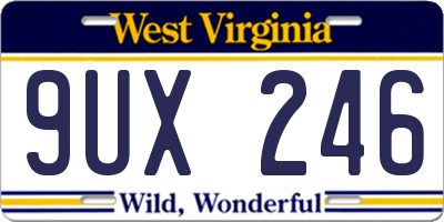 WV license plate 9UX246