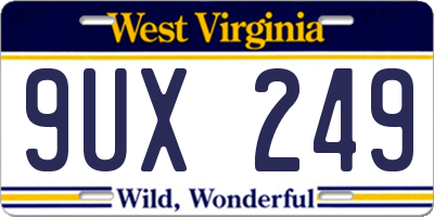 WV license plate 9UX249