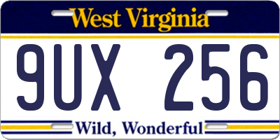 WV license plate 9UX256