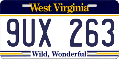 WV license plate 9UX263