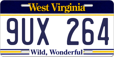 WV license plate 9UX264